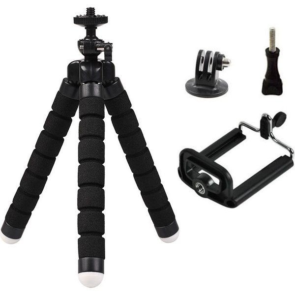 Trépieds pour GoPro Hero 13 12 11 10 9 8 7 6, Mini Trépied Flexible Noir, Accessoires pour Go Pro 6 5 YI Eken SJCAM DBPOWER AKASO