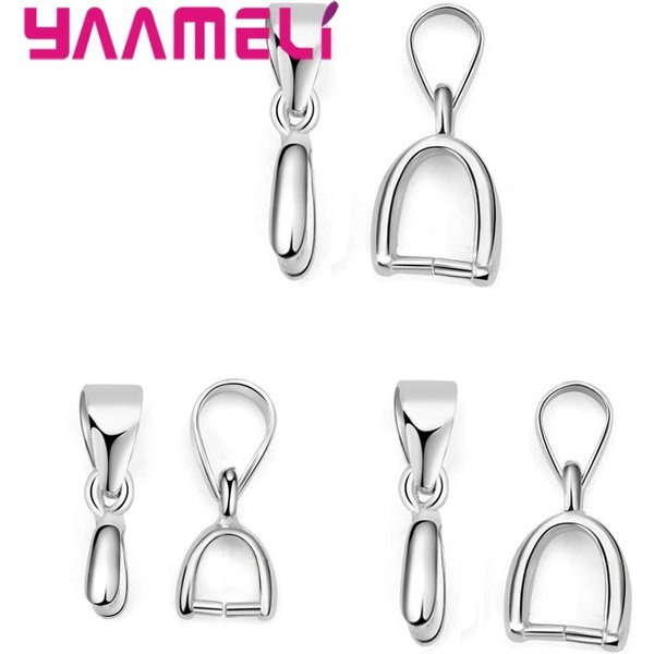 925 Sterling Silver Color DIY Handmade Jewelry Findings Pendant Pinch Bail Clasp Necklace Hook Clip Connector Fashion Accessory