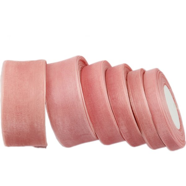(50 Yards/Rolle) Rosa Fleisch-Organza-Bänder Großhandel Geschenkverpackung Dekoration Bänder DIY 12/15/20/25/40 mm