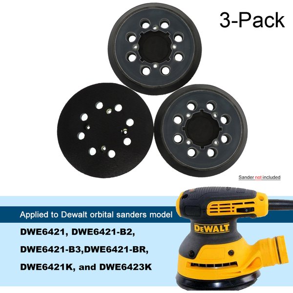 3 pièces 5 pouces 125MM 8 trous crochet et boucle patin de ponçage ponceuse support pour Type 1, DWE6421 DWE6421K DWE6423 ponceuse DEWALT