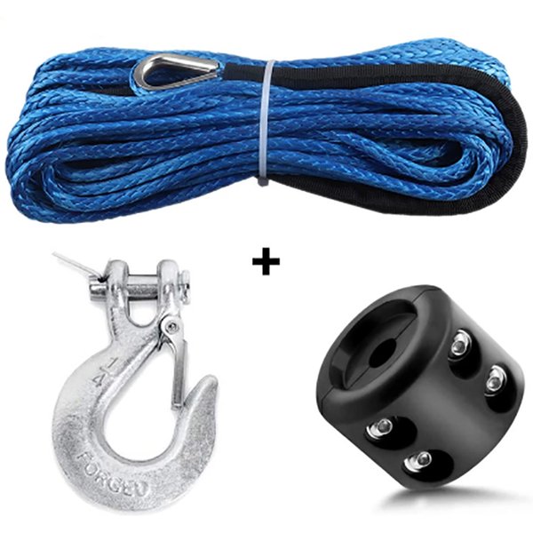 Treuil de câble de ligne de treuil, crochet de remorquage, bouchon en caoutchouc, accessoires de camion tout-terrain, RL, SUV, UTV, 7700lb