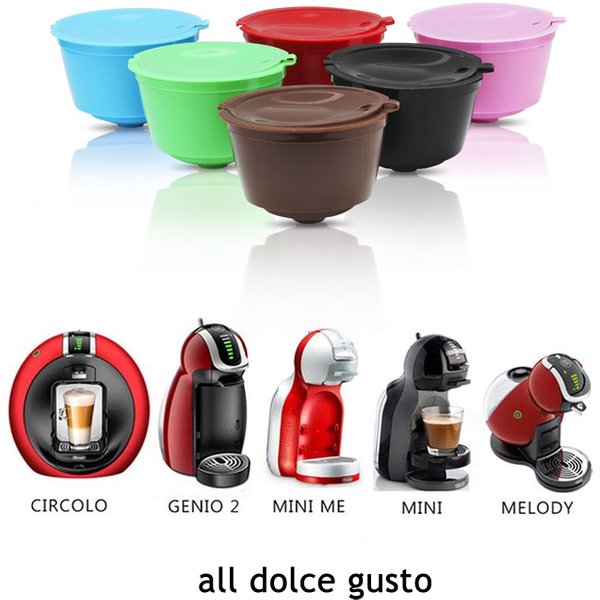 LMETJMA 9 couleurs rechargeables réutilisables Dolce Gusto Capsules de café sans BPA dosettes de café pour Machines Dolce Gusto ensemble de filtres à café