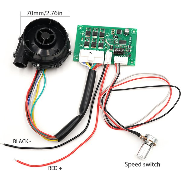 70mm Brushless Air Blower DC 12V/24V Centrifugal Fan, High Pressure for Air Cushion Machine, Air Pump, Turbo Fan, Centrifugal Fa