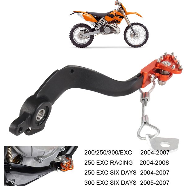 CNC Aluminium Hinten Bremspedal Hebel Für KTM EXC 200 250 300 SECHS TAGE 2004 2005 2006 2007 Motocross MX motorrad Bremse Saver