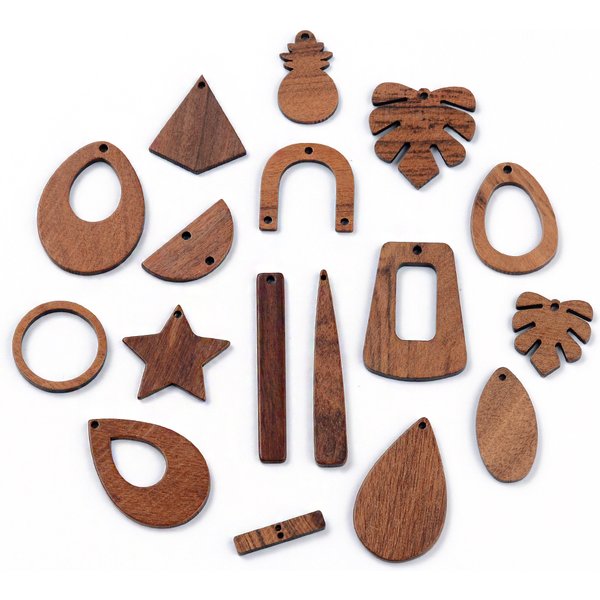 10PCS Mix Natürliche Holz Geometrische Charms Für Ohrring Armband Anschlüsse Erkenntnisse DIY Anhänger Flatback Vintage-Schmuck Machen