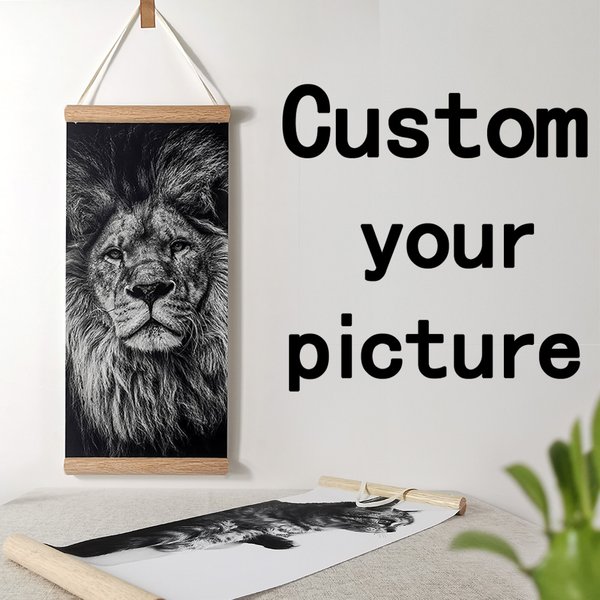 Impression personnalisée bébé fille Photo Anime décor jeu photos affiches noir blanc mur Art toile avec cadre suspendus rouleaux peintures