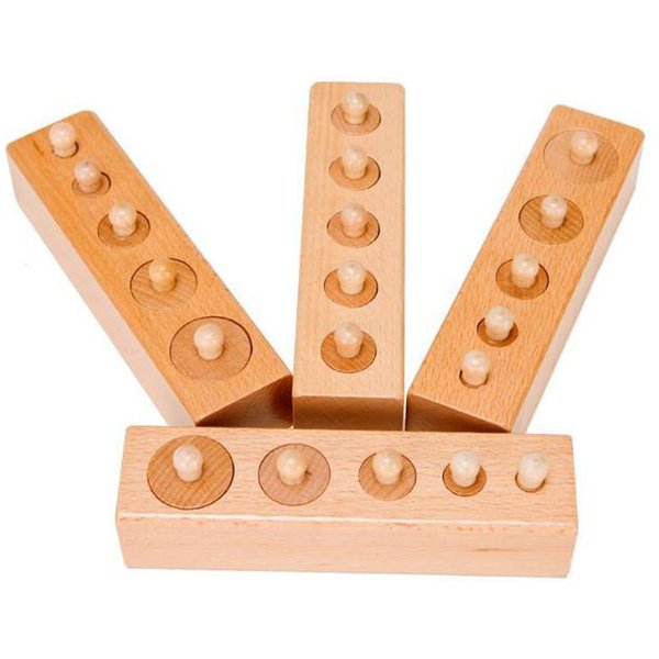 Ensemble Montessori en bois, douille cylindrique, Puzzle, jouet pour bébé, pratique des senses, jouets éducatifs pour enfants d'âge préscolaire
