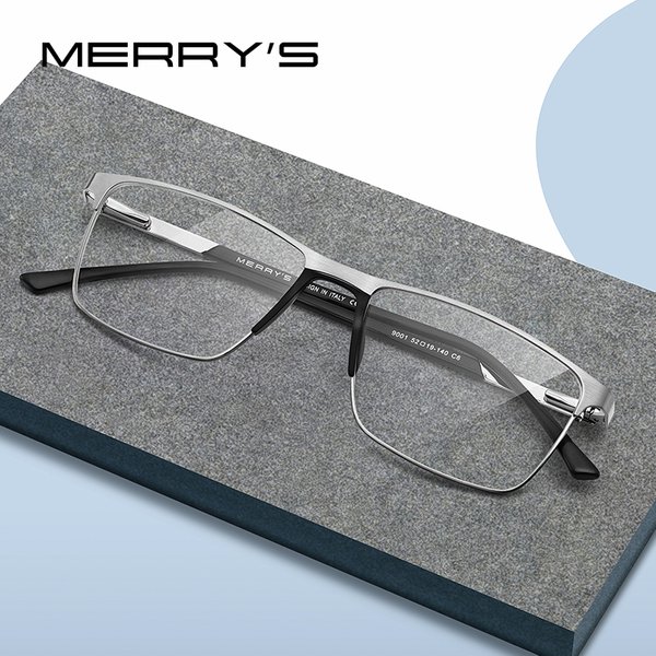 MERRYS DESIGN hommes alliage de titane lunettes cadre mode mâle carré ultraléger oeil myopie Prescription lunettes S2001
