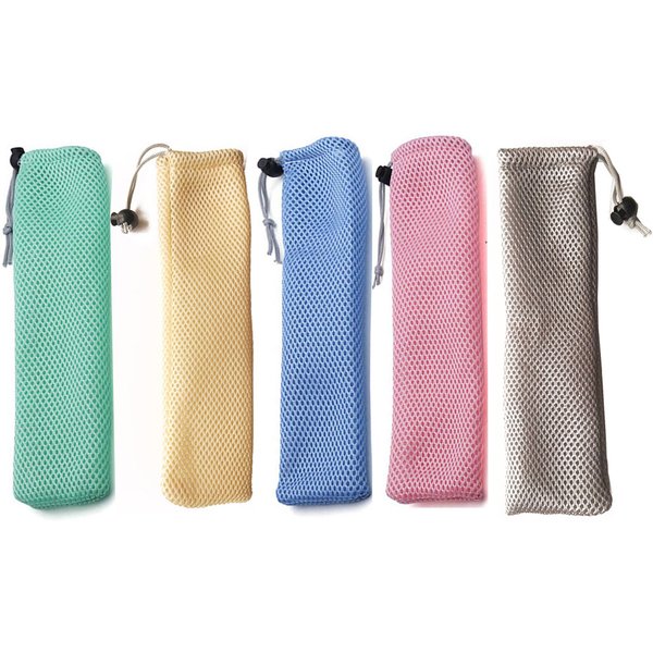26 cm Stroh Tasche Tragbare Reise Mesh Tasche Stroh Beutel Stroh Tragetasche für Stroh Besteck Gabel Löffel Geschirr Sets Großhandel