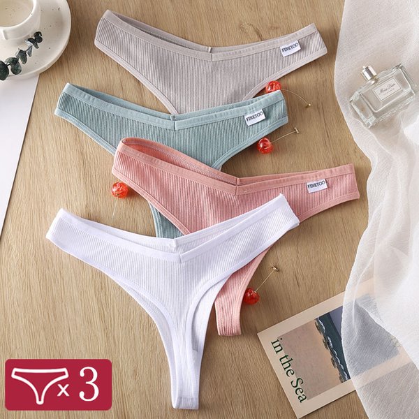 3 Teile/satz Frauen Baumwolle Thongs Höschen Sexy Low Taille G-String Slip Damen Brasilianische Dessous Mädchen Atmungsaktive Dessous Bikini