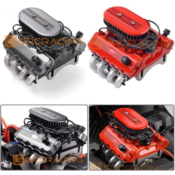 Rc Car Grc 1976 F76 V8 Simulate Engine Motor Cooling Fans Radiator For 1/10 Rc Crawler Traxxas Trx4 Trx6 Axial Scx10 D90 D100