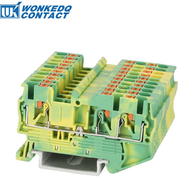 Bornier sur Rail Din au sol enfichable PT2.5-TW-PE, terre à 3 conducteurs PT 2.5, connecteur électrique à double fil PT 2.5TW-PE