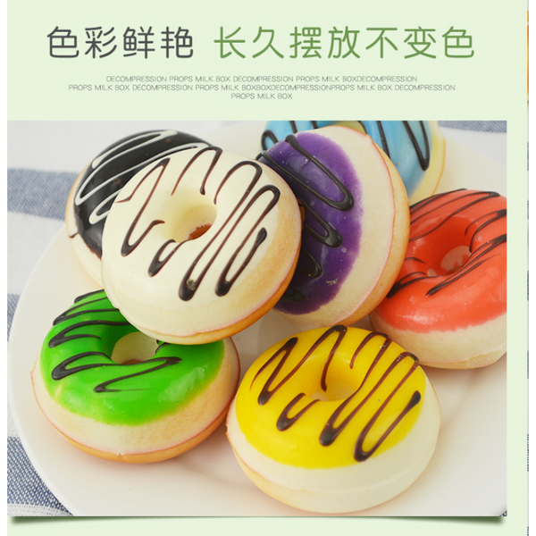 1pc Simulation Bunte 5cm Donuts Brot Gefälschte Kuchen Spaß Ornament Anhänger Langsam Rebound Spielzeug Gefälschte Lebensmittel Dekor Fotografie requisiten
