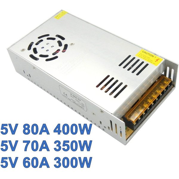 Alimentation à découpage 5V 80A 70A 60A, transformateur de pilote Led 110V/220V AC à DC 5V 400W 350W 300W, adaptateur pour affichage de bande Led