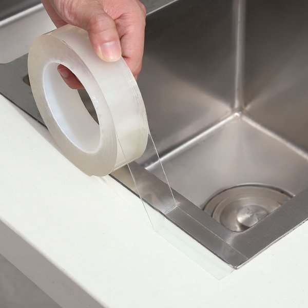 Bordure de bande Nano transparente auto-adhésive imperméable pour salle de bains, cuisine, espace d'évier, ligne d'angle de toilette, bande autocollante d'étanchéité