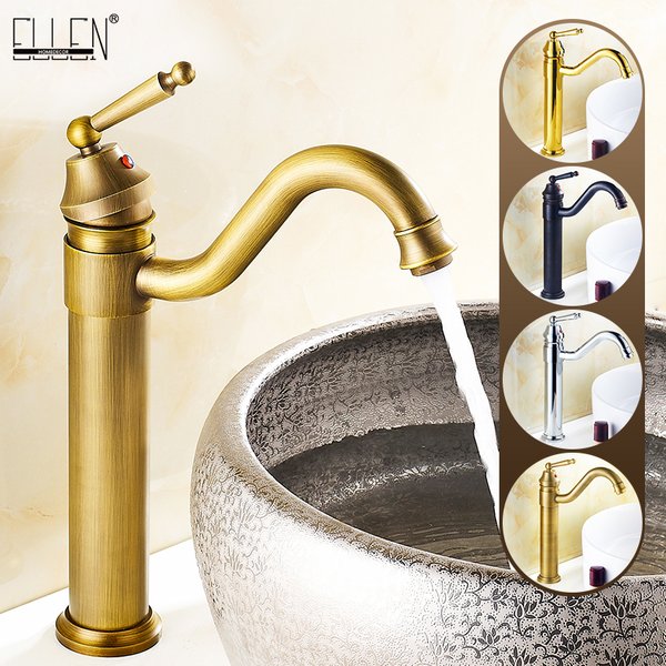 Robinet d'évier de lavabo haut de salle de bains, tournant à 360 degrés, robinets de lavabo de bain chaud et froid, mélangeur d'eau, grue EL5002