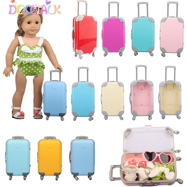 Spielzeugzubehör, Spielzeug, eine Vielzahl farblich passender Koffer, geeignet für 18-Zoll-amerikanische Puppen und 43 cm große Neugeborene
