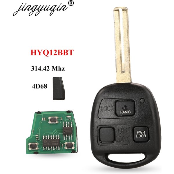 jingyuqin Remote Key 3 Buttons 4D68 Chip 314.4MHz FOB for Lexus RX330 RX350 RX400h HYQ12BBT 89070-48821