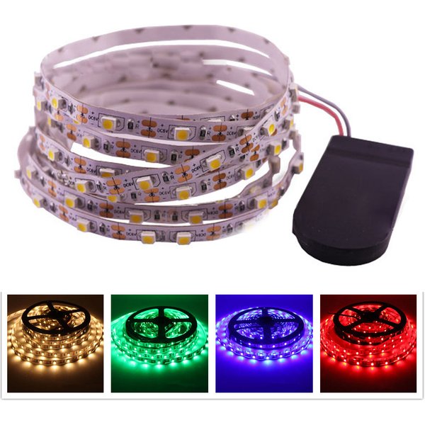 DC 5V LED Streifen Licht Wasserdicht SMD3528 5MM 8MM 60LEDs/m Taste Batterie Powered Flexible LED Band LED Lichter Lampe 0,5 m 1m 2m