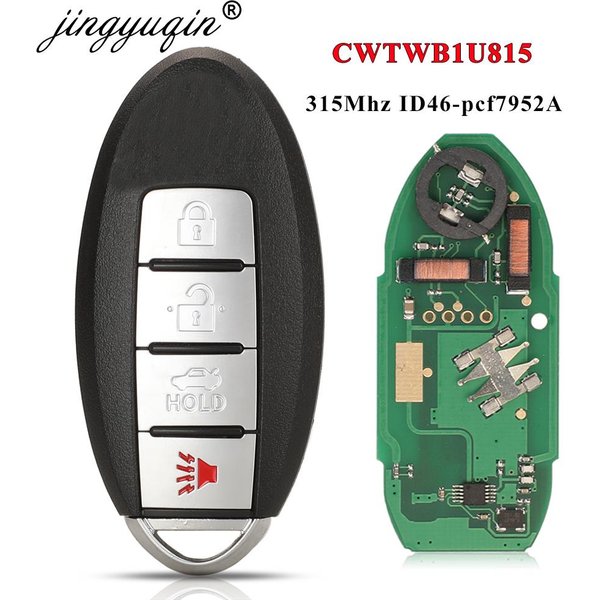 Jingyuqin CWTWB1U815 Fernbedienung Smart Key anzug für Nissan Sunny Teana Sylphy Sentra Versa 315Mhz ID46-pcf7952A TWB1U815 4BTN Keyless