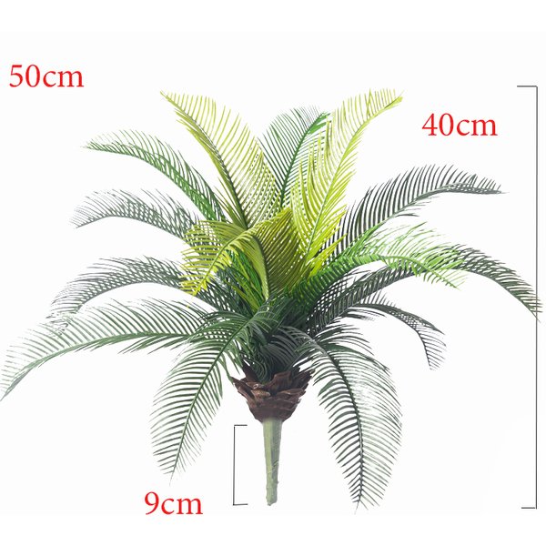 Plantes artificielles Cycas palmier 40cm, plante tropicale en plastique, fausse feuille d'arbre, fausses franges pour décoration de jardin de maison et de mariage