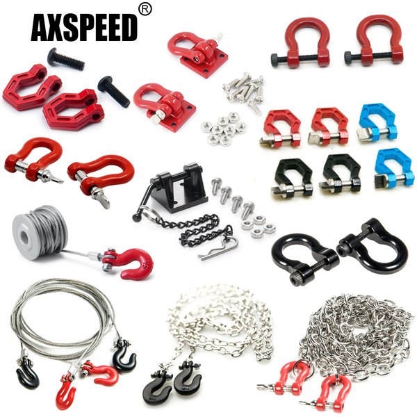 AXSPEED Crochets de remorquage en alliage d'aluminium pour voiture télécommandée RC Axial SCX10 1/10, pièces et accessoires de mise à niveau