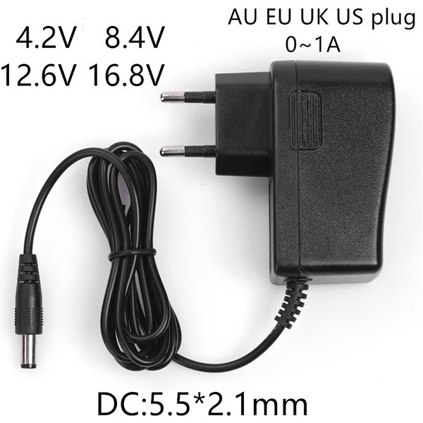 Adaptateur d'alimentation chargeur AC-DC 4.2V 8.4V 12.6V 16.8V 1A 2A 1000mA pour batterie au lithium 18650