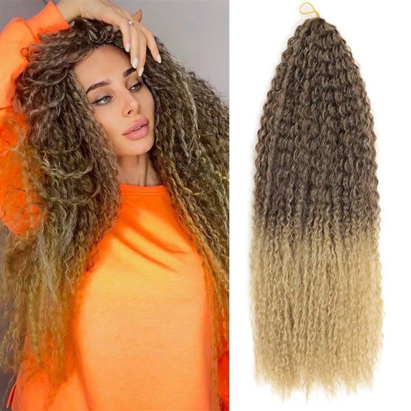 Extensions capillaires synthétiques Yaki crépues et bouclées, 20-28 pouces, Afro doux, Crochet ombré, coiffure Marly pour femmes noires