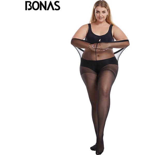 BONAS 20D Ultra-thin Tights Large Size Women 120kg Pantyhose Super Elastic Queen Size Sexy Nylon Pantyhose Plus Size Tights