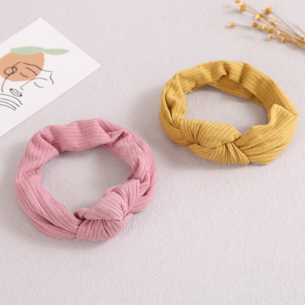 Bandeau en tricot élastique pour bébé, Turban avec nœud torsadé, accessoires pour cheveux