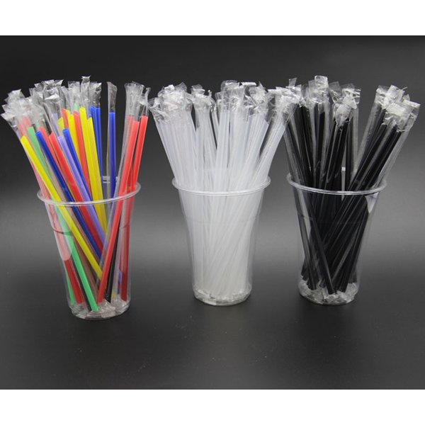 Pailles à boire en PP enveloppées entièrement transparentes, thé, boissons, Smunvétérans wn, optique, vacances, événement, fête, durable, 100 pièces