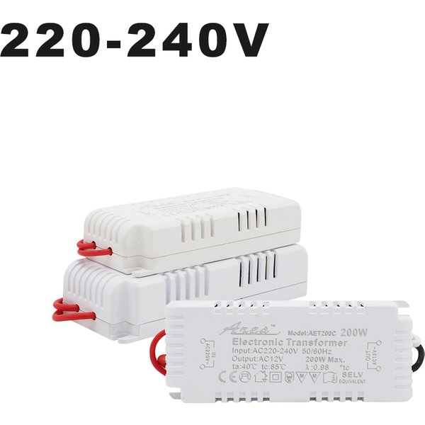 Transformateur électronique à intensité variable AC 220V à AC 12V 60W 80W 105W 120W 160W 180W 200W, Certification CE pour perle lumineuse halogène