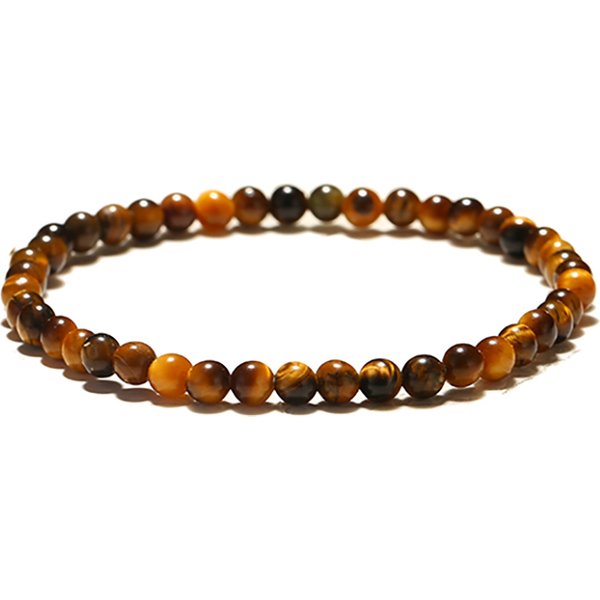 Bracelet minimaliste en pierre de 4mm pour hommes, lave naturelle, yeux de tigre, perles, méditation, Yoga, accessoires pour lui