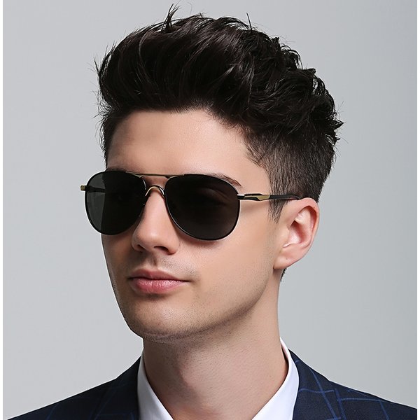 Lunettes de soleil polarisées pour hommes et femmes, pilote de conduite, Vintage, marque de styliste, noires, UV400