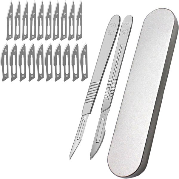 Manche de scalpel en acier au carbone pour sculpture sur métal 11 # 23 # Couteau de gravure, couteau chirurgical antidérapant, couteau de coupe de papier