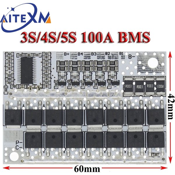 3S/4S/5S BMS 12V 16.8V 21V 18V 3.7V 100A Li-ion LMO Ternary Lithium Battery Protection Circuit Board Li-Polymer Balance Charging