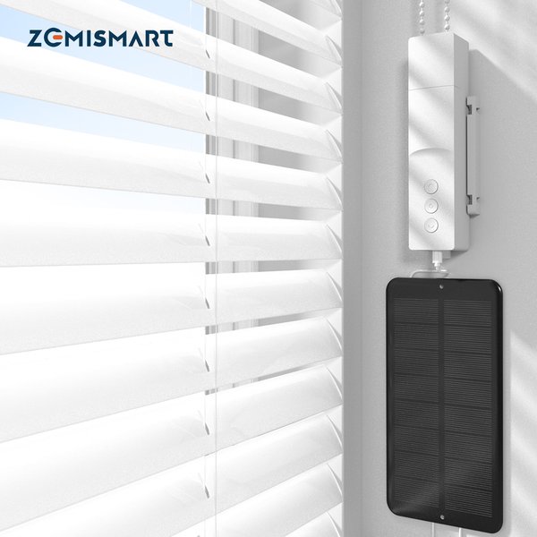 Moteur de store enrouleur intelligent rechargeable Zemismart Zigbee, compatible Tuya, panneau solaire, Alexa, Google Home, Yandex