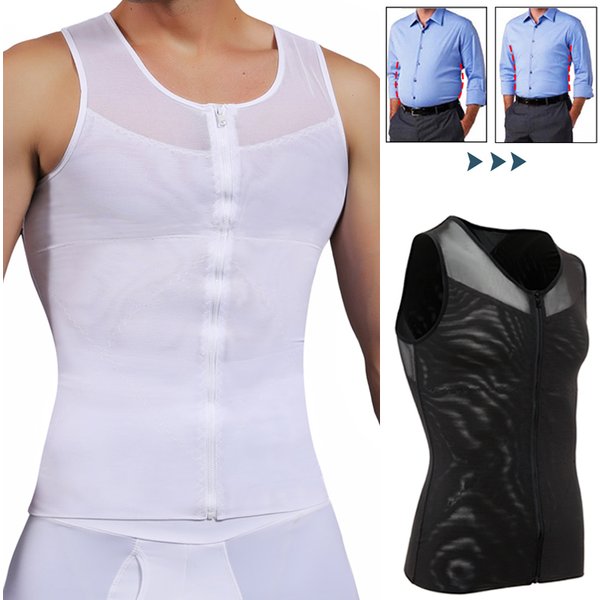 Herren Body Shaper Bauch Abnehmen Shapewear Bauch Gestaltung Korsett Top Gynecomastia Compression Shirts Mit Zipper Taille Trainer