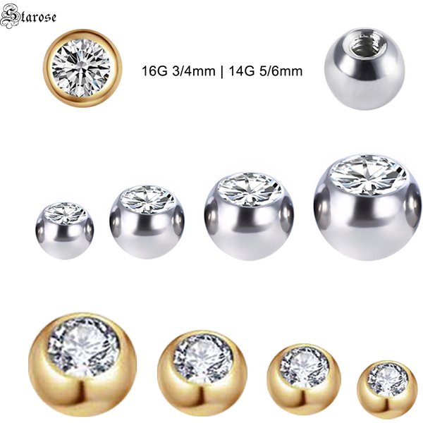 10 Stück 16Gx 3/4mm 14Gx5/6mm Schraube Kugelkopf Perlen Ohrstecker Ohrstöpsel Ersatz Ersatzteile Helix Piercing Schmuck Zubehör