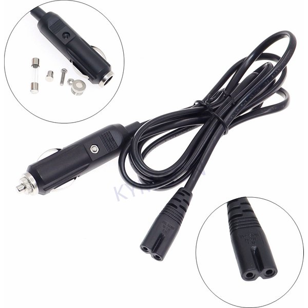 Câble adaptateur d'alimentation universel à 2 broches, pour boîte de refroidissement de voiture, Mini réfrigérateur, DC12V 24V, cordon allume-cigare de voiture avec fusible 10A