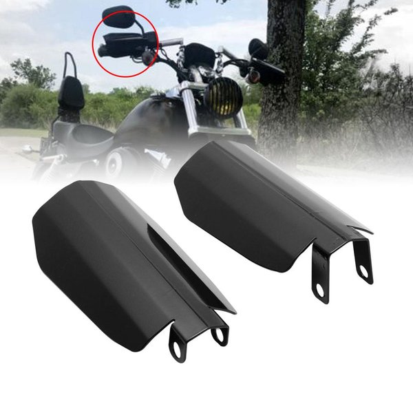 Motorcycle Black Coffin Cut Large Hand Guards Fit For Harley Touring Sportster Dyna FXR's Baggers 2007-Up