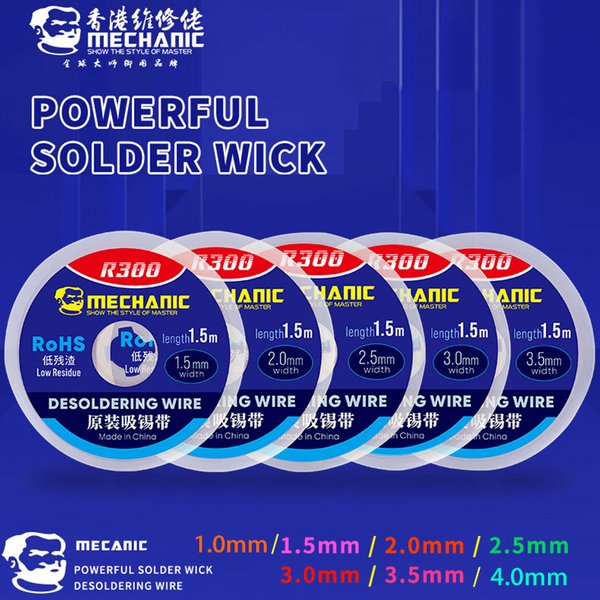 5 teile/los MECHANIKER Entlötgeflecht 1,0/1,5/2,0/2,5/3,0/3,5/4,0mm 1,5 M Länge Schweißen Solder Remover Docht Draht BGA Reparatur Werkzeuge