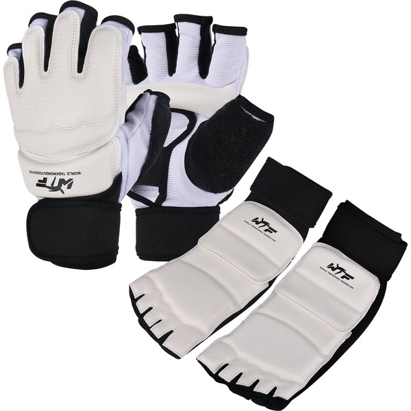 Protège-mains et protège-pieds de haute qualité approuvés WTF pour enfant, homme, femme, karaté, MMA, kick-boxing, Muay Thai, Taekwondo