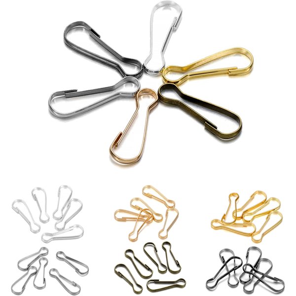 100Pcs/Lot Lanyard Snap Clip Hooks Metal Spring Gourd Purse Buckle Connector For DIY Keychain Zipper Pull ID Card Findings