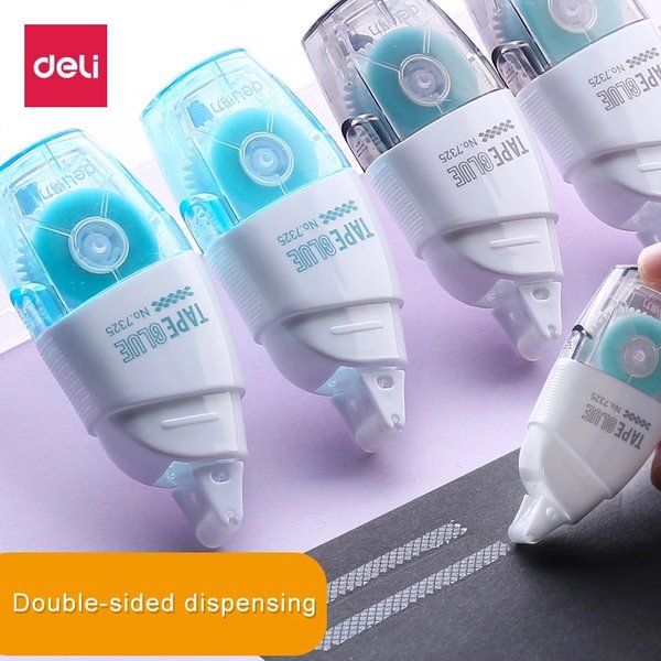 Deli 6mm*8m Double Sided Adhesive Roller Dots Glue Tape for Handicraft Scrapbooking Photo Album with Refill Tape Stationery