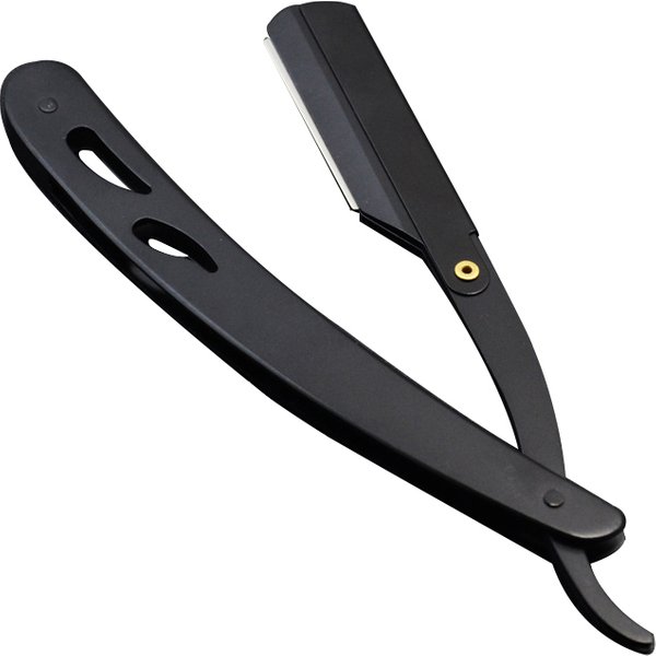 Men Shaving Barber Tools Hair Razor and Blades Antique Black Folding Shaving Knife Stainless Steel Straight Razor Holder