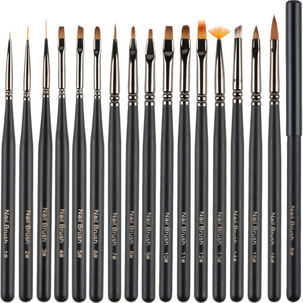 Professional Nail Brushes with Cap All For Manicure Gel Brush Acrylic Carving Pen Nail Painting Art Decor Tools