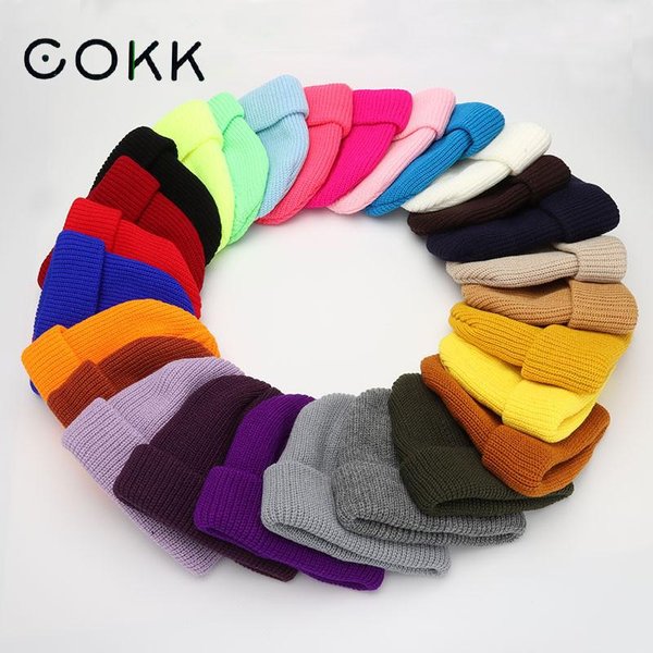 Hüte für Frauen, schwarze Beanie-Strickmütze, Winter-Herrenhüte, Damen-Mützen für Damen, Schädeldecke, solide Kappe, Retro, randlos, Baggy