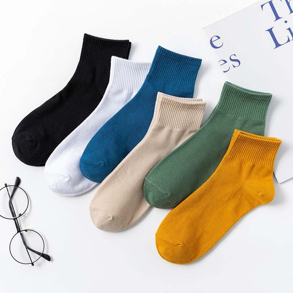 Chaussettes courtes respirantes pour hommes, chaussettes noires décontractées, chaussettes de sport blanches, 5 paires