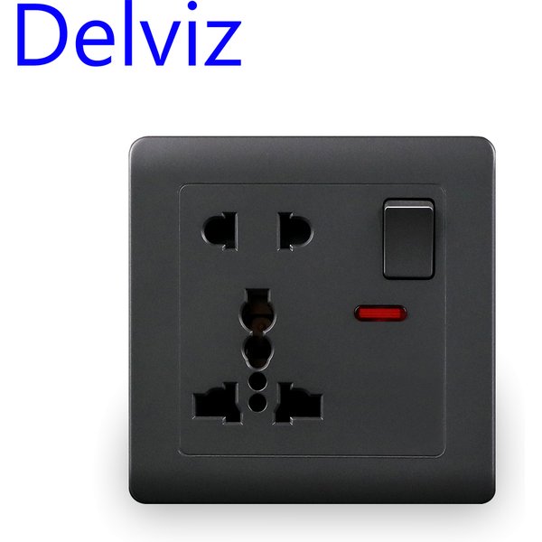 Prise murale universelle Delviz, 13A norme britannique, 5 prises, blanc/gris, AC 110-250V, encastrable, interrupteurs de commande de la prise électrique